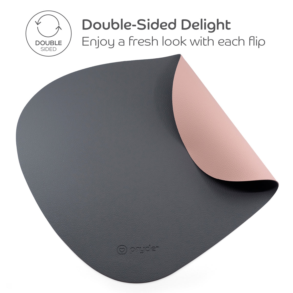 Reversible Cat Dining Mat - Blush/Charcoal - Pryde Pets