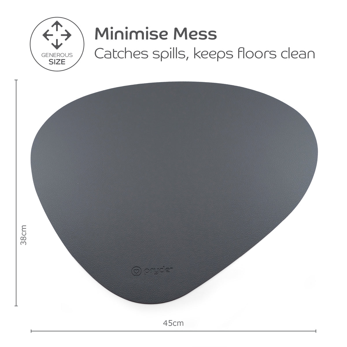Reversible Cat Dining Mat - Blush/Charcoal - Pryde Pets