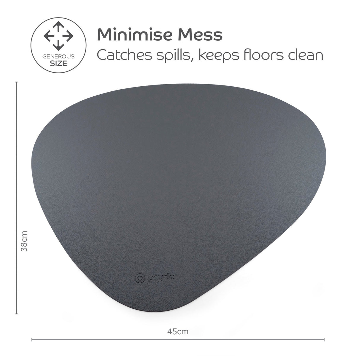 Complete Dining Set with Reversible Blush & Charcoal Dining Mat - Pryde Pets