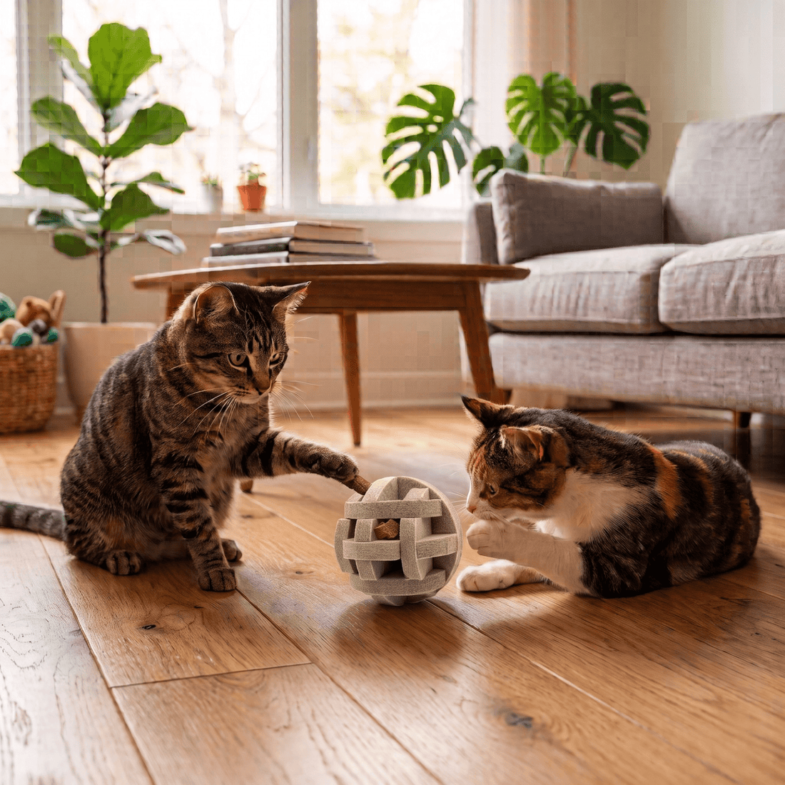 Pounce Orb - Treat & Sensory Enrichment Ball (Oatmeal) - Pryde Pets