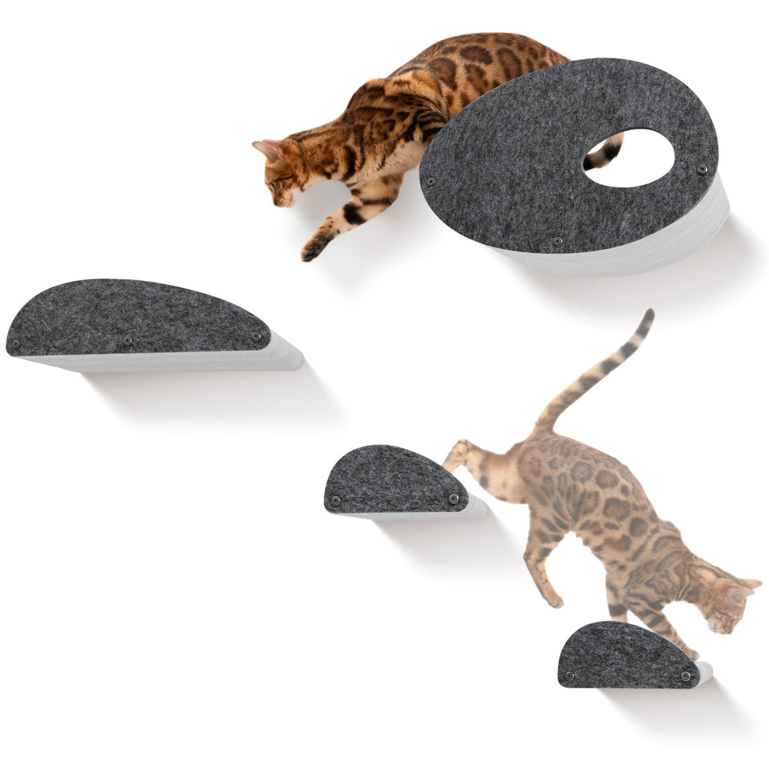 Set of 4 Charcoal Cat Climber Facade Add - Ons - Pryde Pets