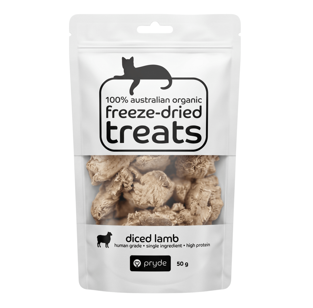 Freeze Dried Cat Treats - Diced Lamb (50g) - Pryde Pets