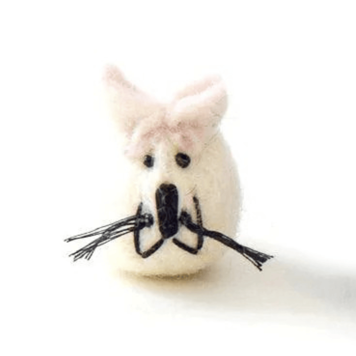 Handmade Felt Mouse Toy - White - Pryde Pets