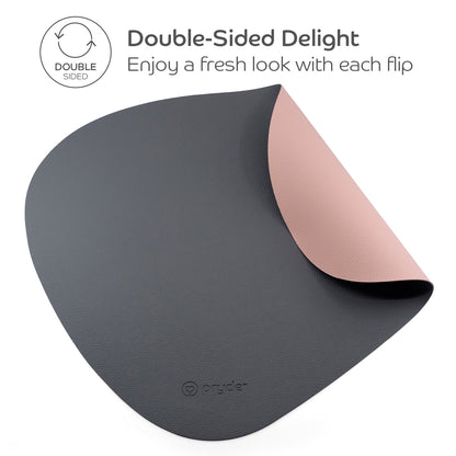 Reversible Cat Dining Mat - Blush/Charcoal - Pryde Pets