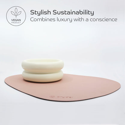 Reversible Cat Dining Mat - Blush/Charcoal - Pryde Pets
