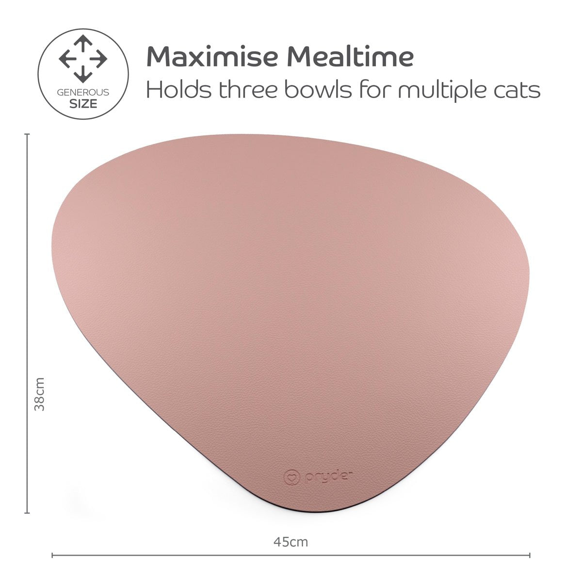 Reversible Cat Dining Mat - Blush/Charcoal - Pryde Pets