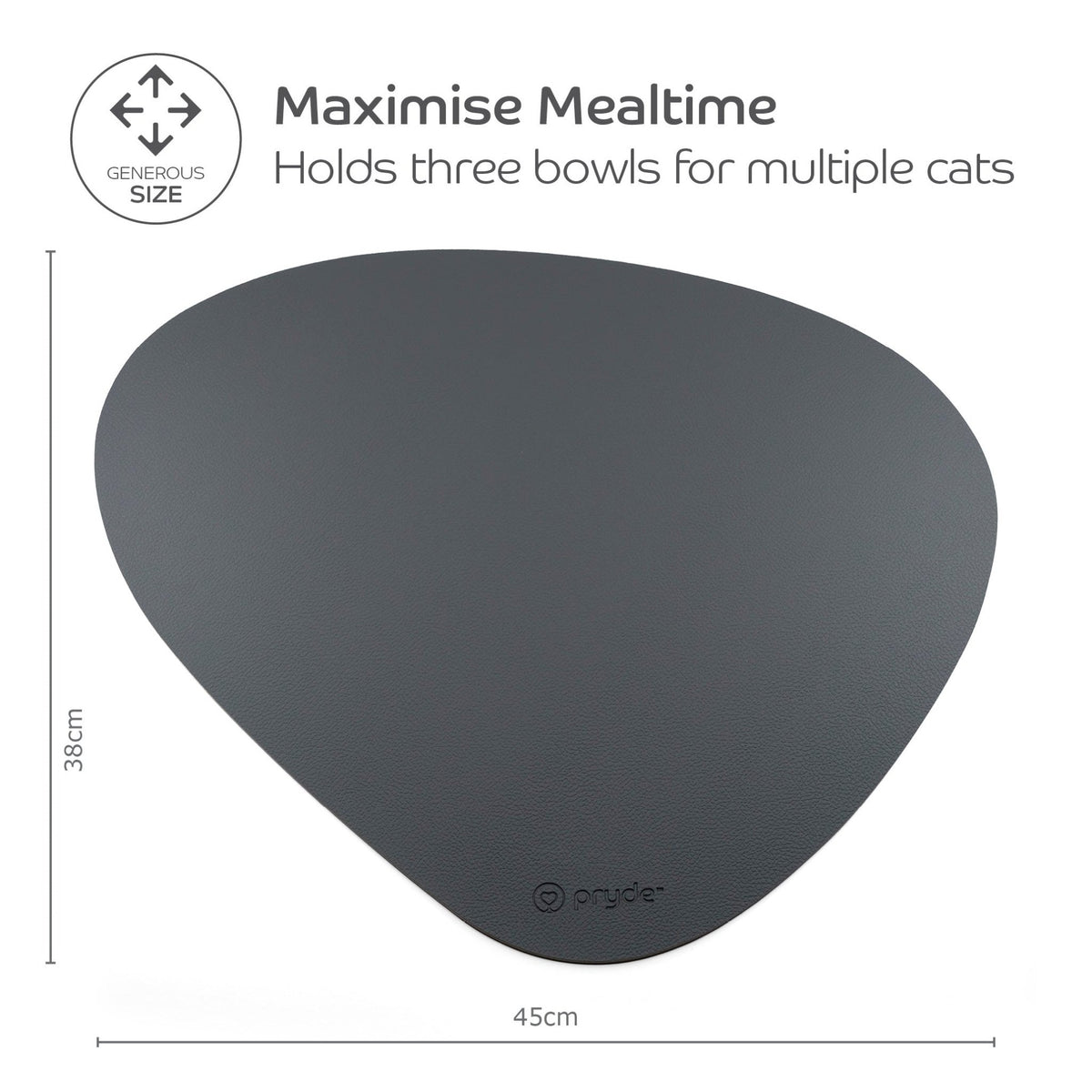 Complete Dining Set with Reversible Charcoal &amp; Oatmeal Dining Mat - Pryde Pets
