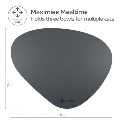 Reversible Cat Dining Mat - Charcoal/Oatmeal - Pryde Pets