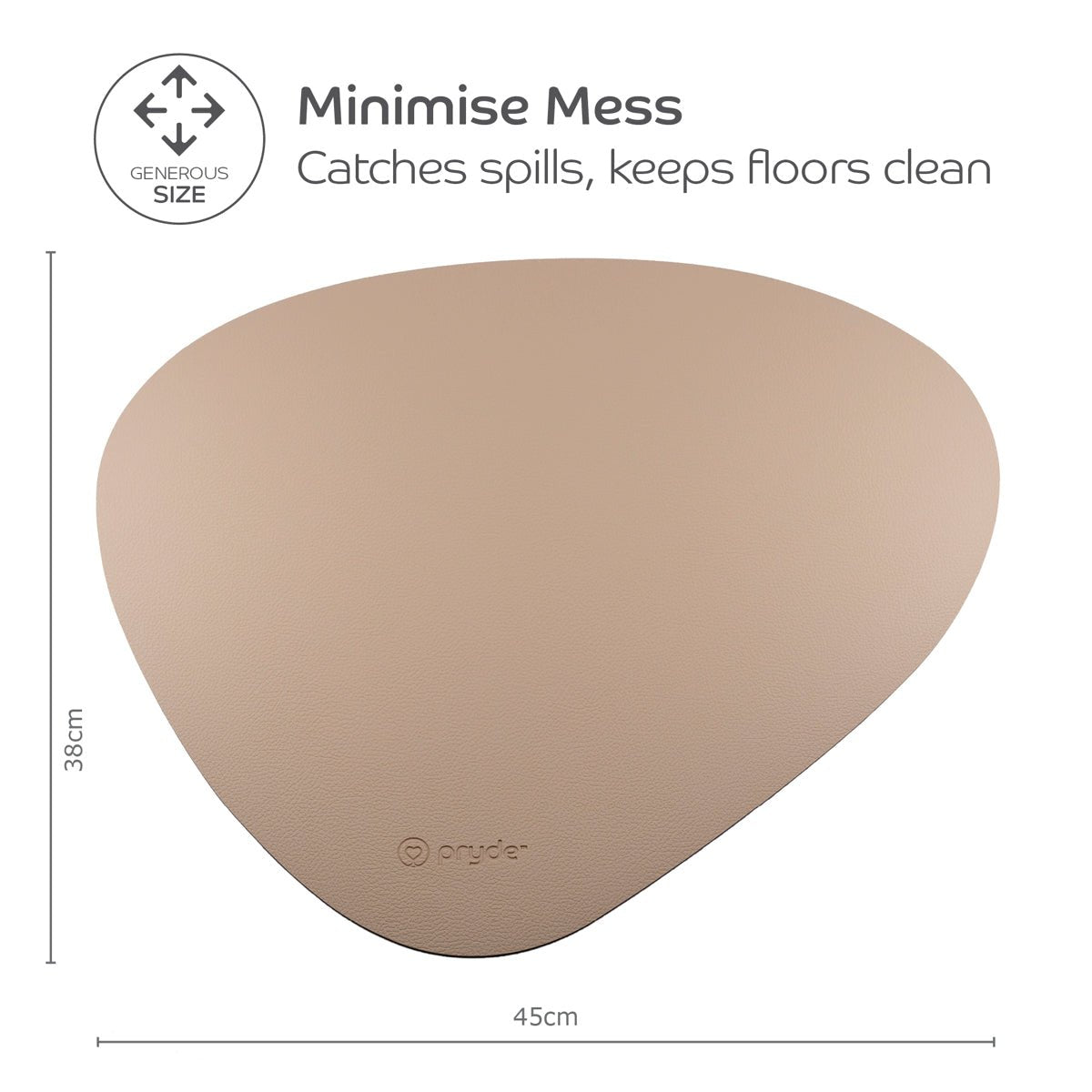 Reversible Cat Dining Mat - Charcoal/Oatmeal - Pryde Pets
