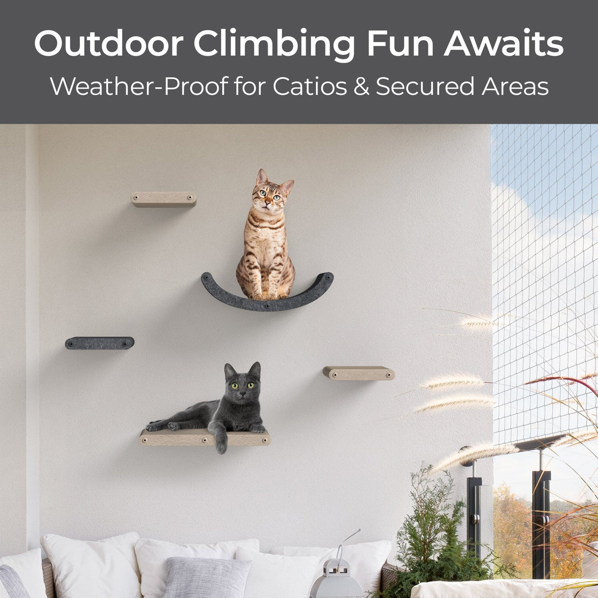 Charcoal Long Lounger Cat Climber - Pryde Pets